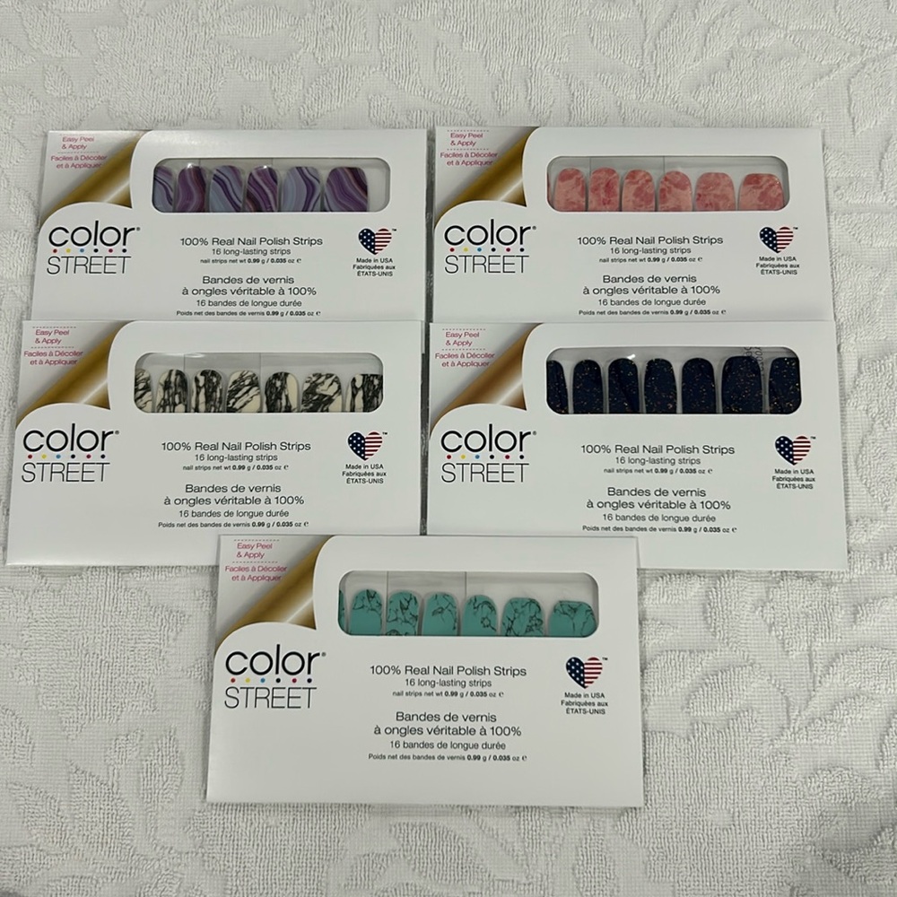 Color street limited edition “Set In Stone” Lot of 5 nail wraps NWT. - Picture 2 of 14